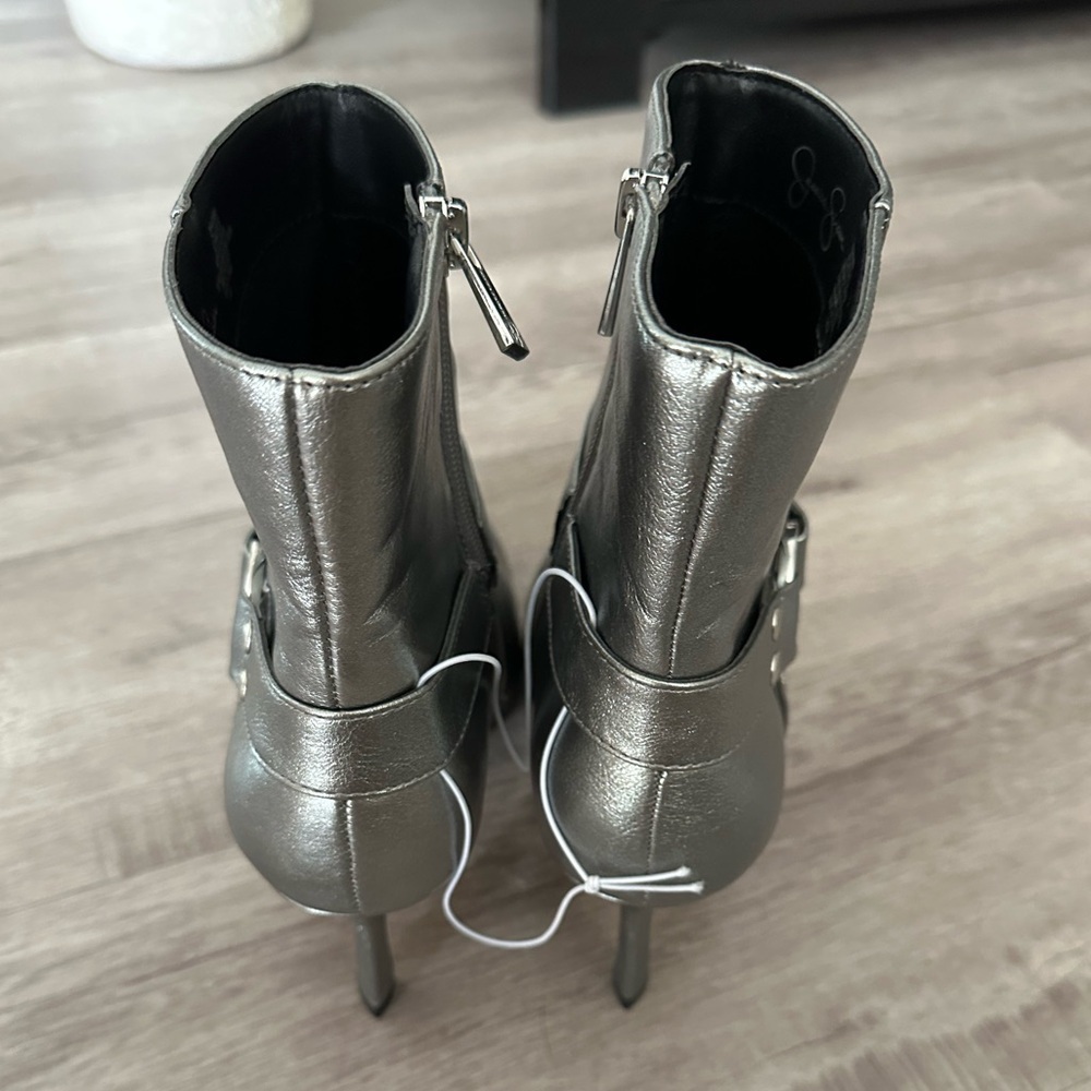 New Jessica Simpson Women’s Studded Pointed Toe Heel Ankle Boots Gray Size 8.5 - Picture 8 of 11